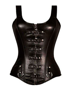 Corset de cuero con hebillas